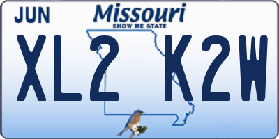 MO license plate XL2K2W