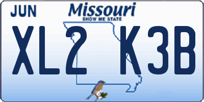 MO license plate XL2K3B