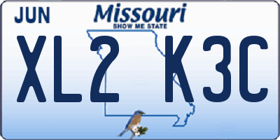 MO license plate XL2K3C