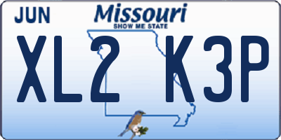 MO license plate XL2K3P
