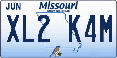 MO license plate XL2K4M