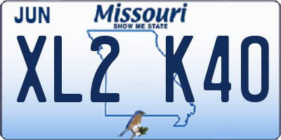 MO license plate XL2K4O