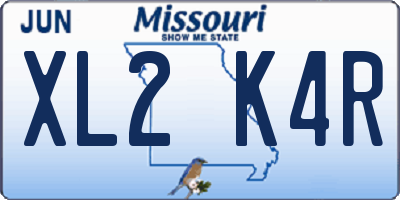 MO license plate XL2K4R