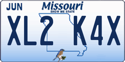 MO license plate XL2K4X