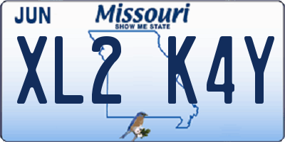 MO license plate XL2K4Y