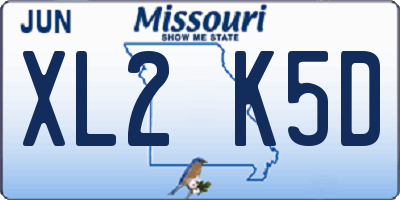 MO license plate XL2K5D