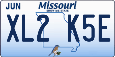 MO license plate XL2K5E