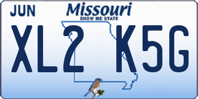 MO license plate XL2K5G