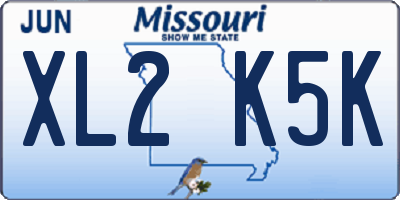 MO license plate XL2K5K