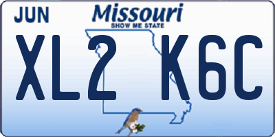 MO license plate XL2K6C