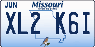 MO license plate XL2K6I