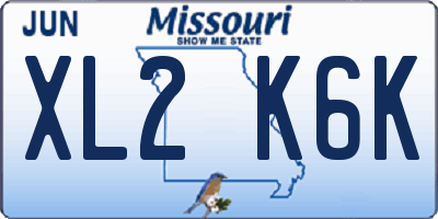 MO license plate XL2K6K