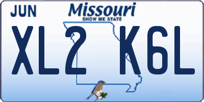 MO license plate XL2K6L