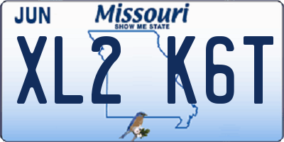MO license plate XL2K6T