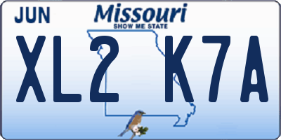 MO license plate XL2K7A