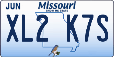 MO license plate XL2K7S