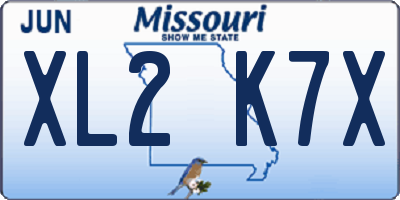MO license plate XL2K7X