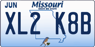 MO license plate XL2K8B