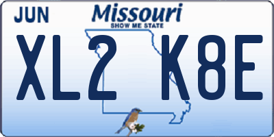 MO license plate XL2K8E