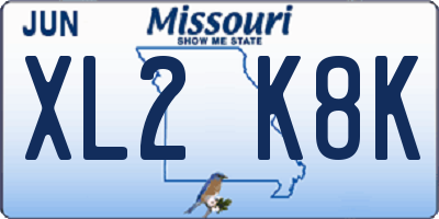 MO license plate XL2K8K