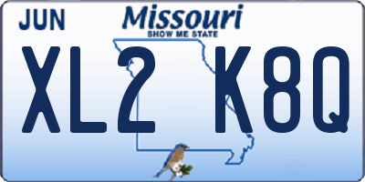 MO license plate XL2K8Q