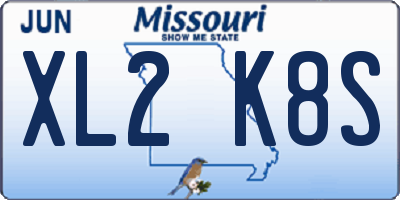 MO license plate XL2K8S