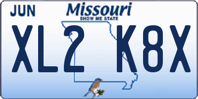 MO license plate XL2K8X