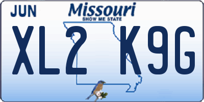 MO license plate XL2K9G
