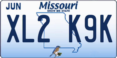 MO license plate XL2K9K