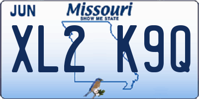MO license plate XL2K9Q