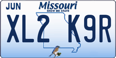 MO license plate XL2K9R