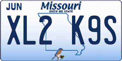 MO license plate XL2K9S