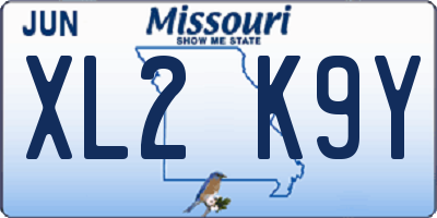 MO license plate XL2K9Y