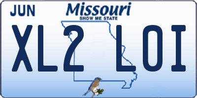 MO license plate XL2L0I