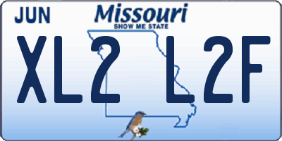 MO license plate XL2L2F