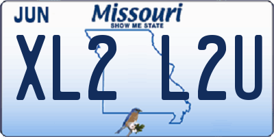 MO license plate XL2L2U