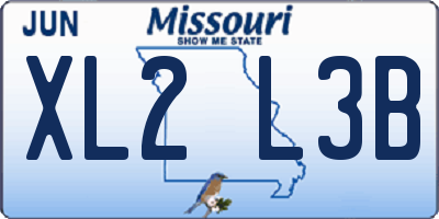 MO license plate XL2L3B
