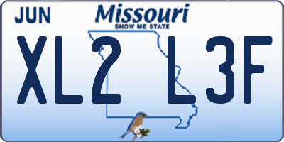 MO license plate XL2L3F