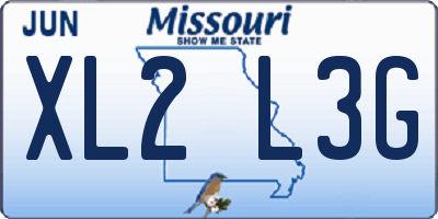 MO license plate XL2L3G