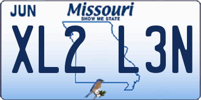 MO license plate XL2L3N