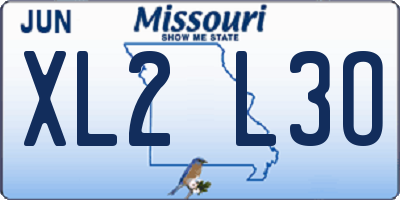 MO license plate XL2L3O