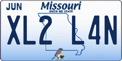 MO license plate XL2L4N
