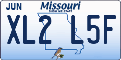 MO license plate XL2L5F