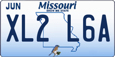 MO license plate XL2L6A