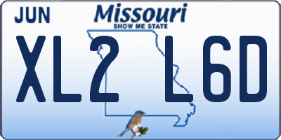 MO license plate XL2L6D