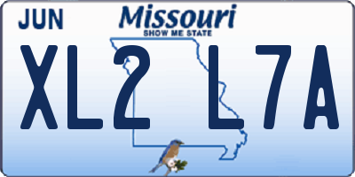 MO license plate XL2L7A