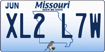 MO license plate XL2L7W