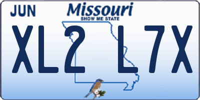 MO license plate XL2L7X