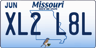 MO license plate XL2L8L