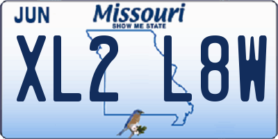 MO license plate XL2L8W